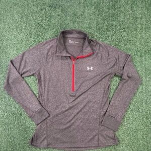 Under Armour Charcoal and Red Zip Sweatshirt